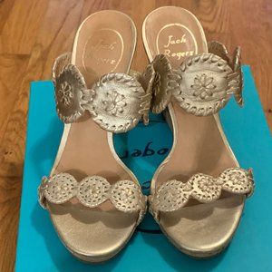 Jack Rogers Gold Luccia Wedge Platform Sandals